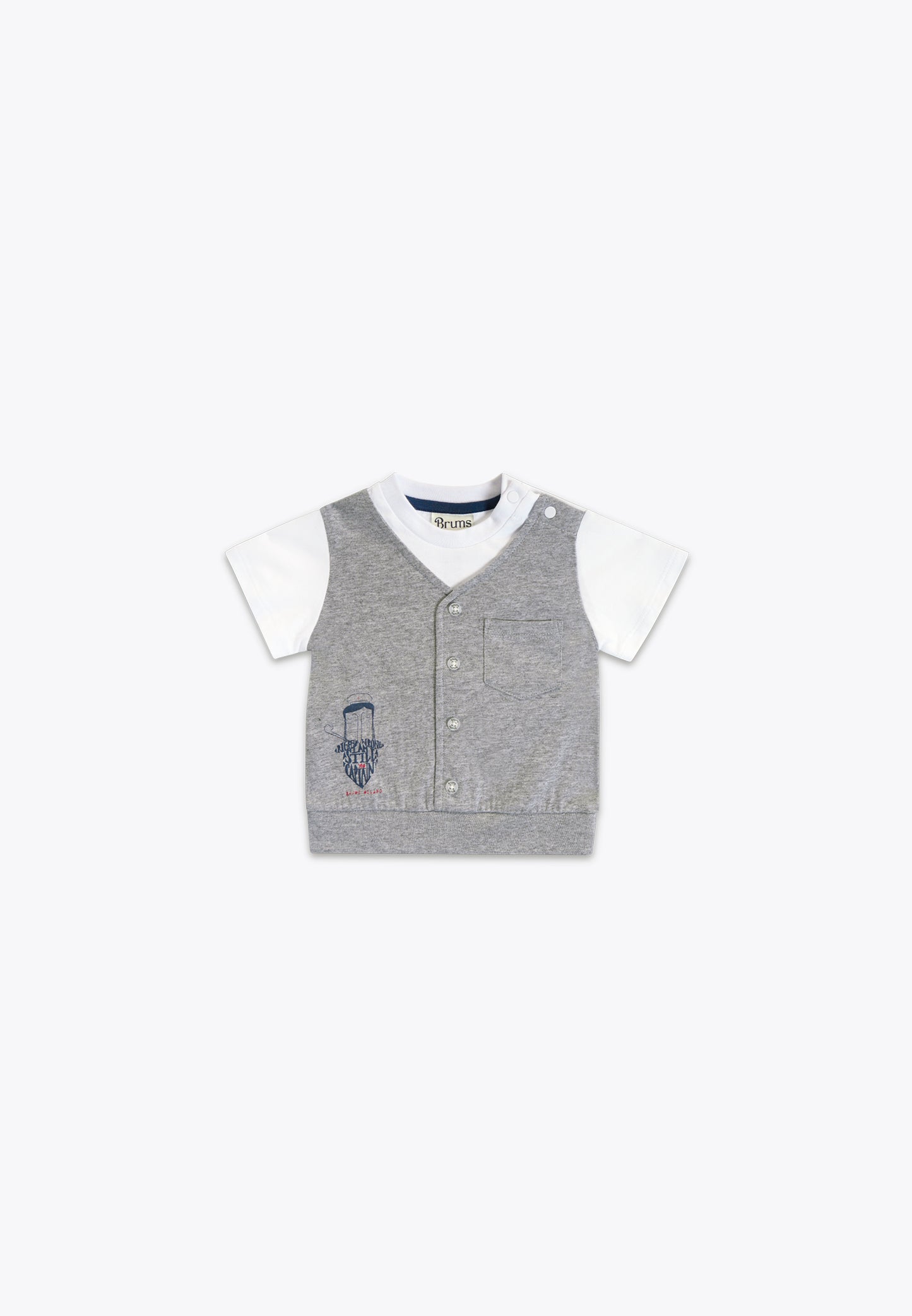 T-Shirt con Finto Gilet in Jersey