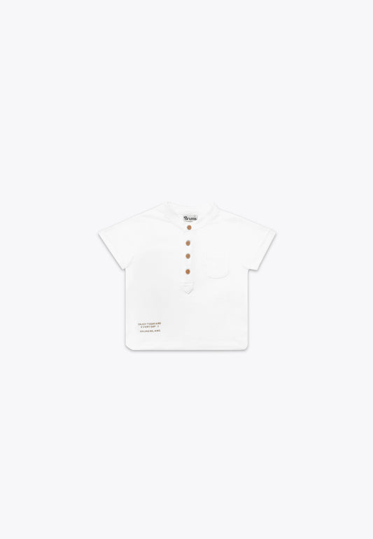 Henley Shirt in Jersey and Linen Blend