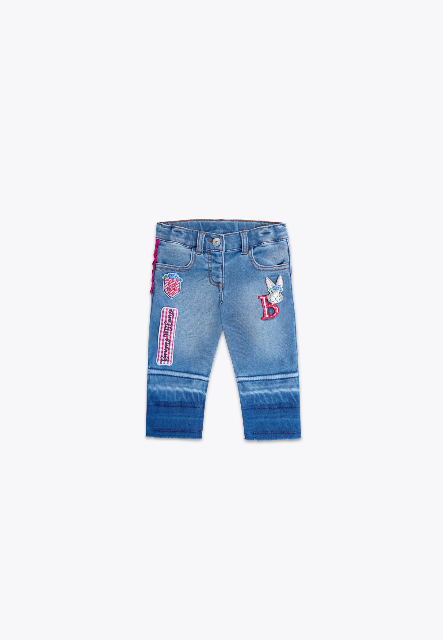Pantalone con Patch in Felpa Indigo