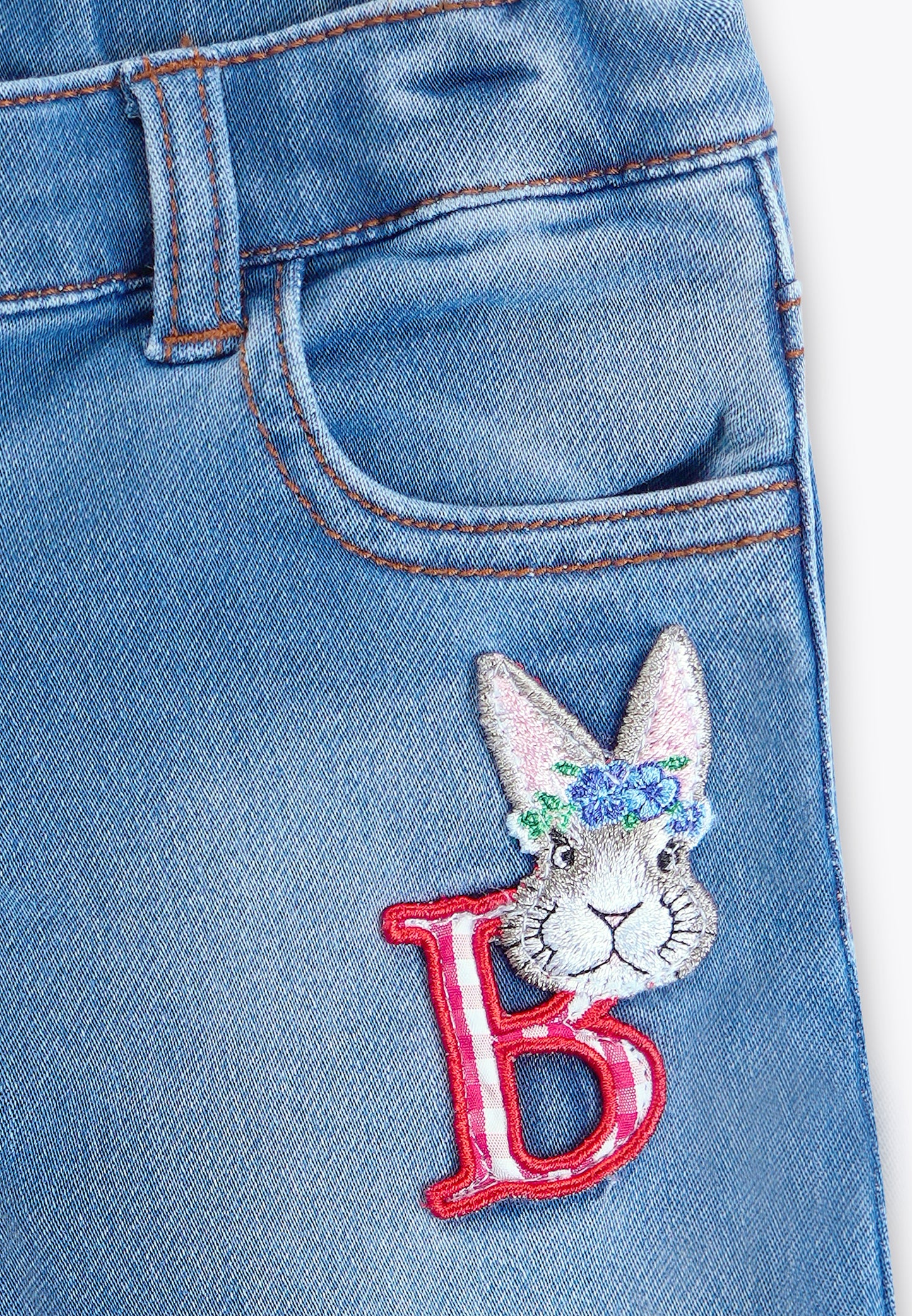 Pantalone con Patch in Felpa Indigo