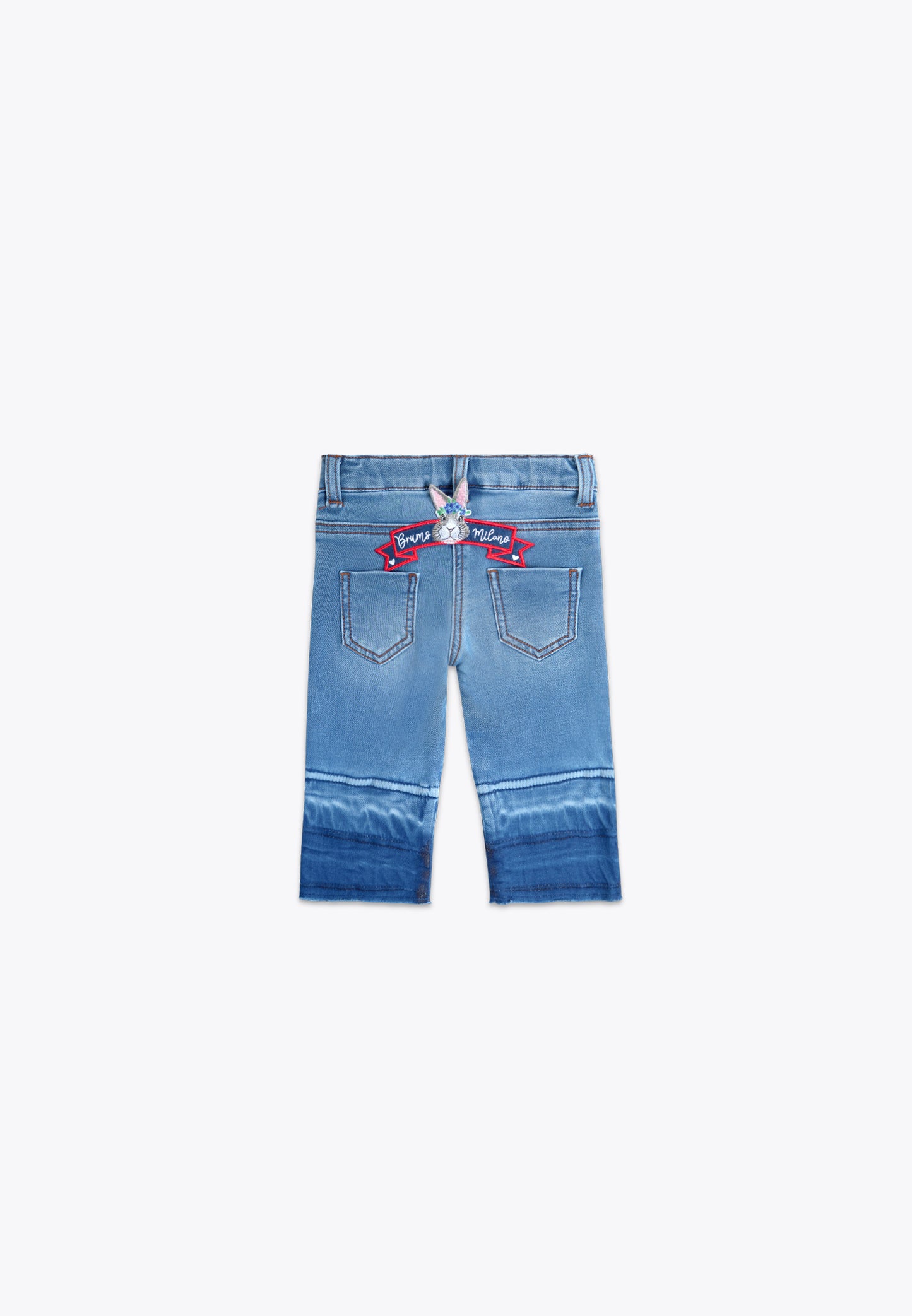 Pantalone con Patch in Felpa Indigo