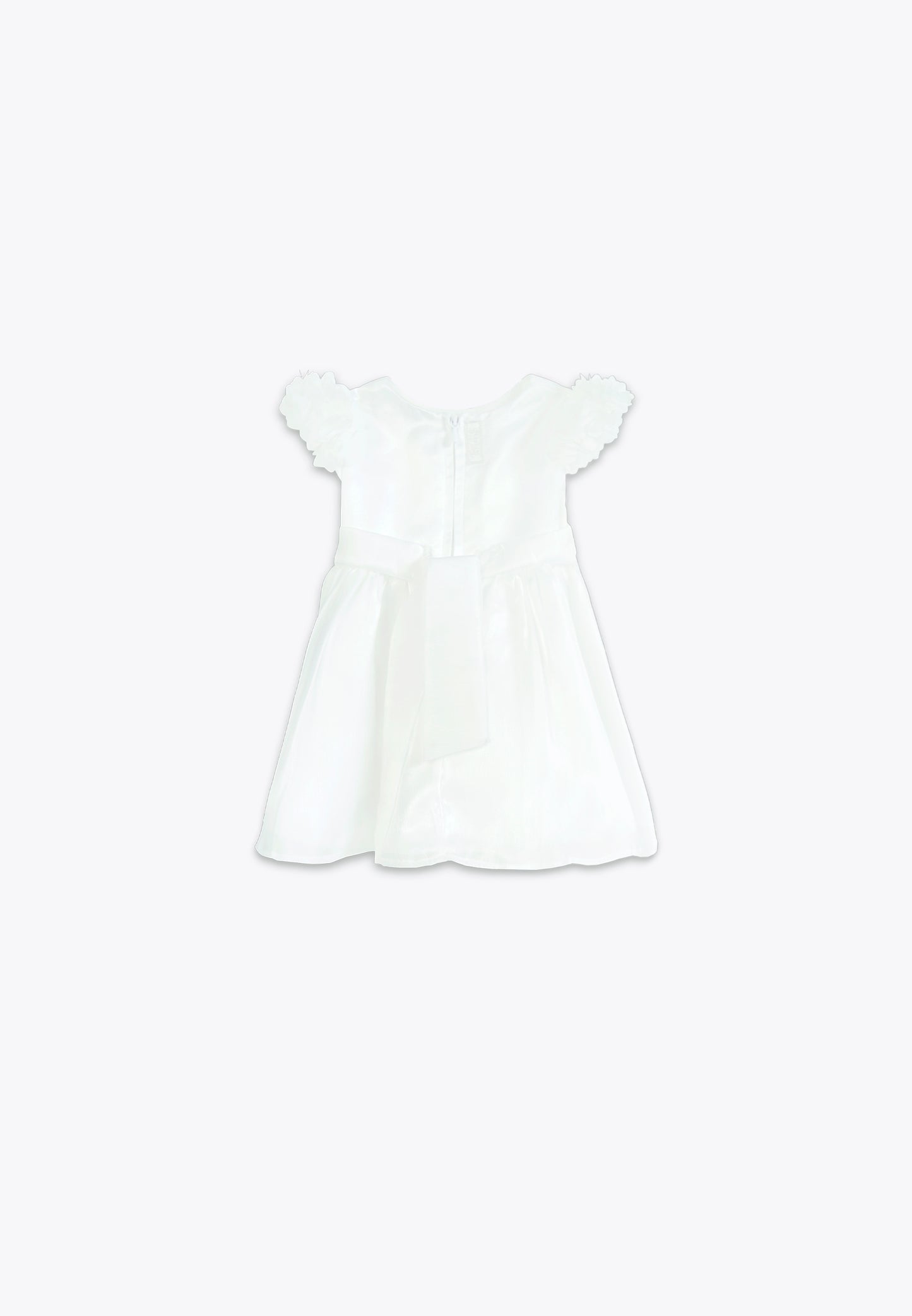 Abito con Applicazioni in Raso Lucido e Organza