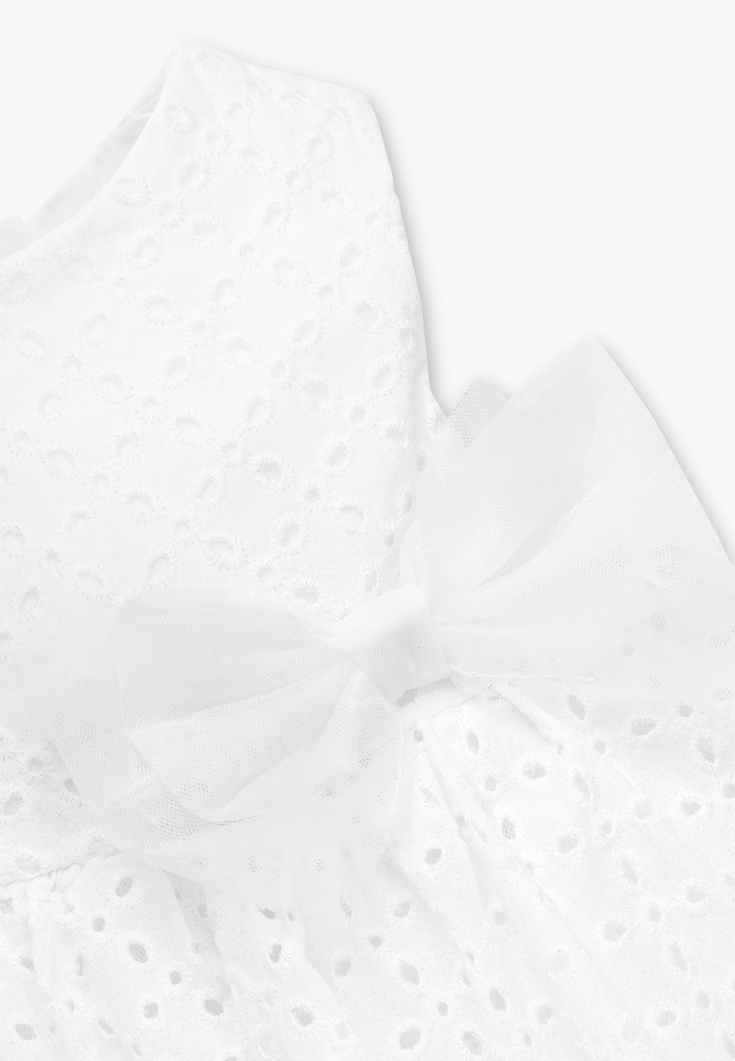 Laminated Dress in Sangallo and Tulle