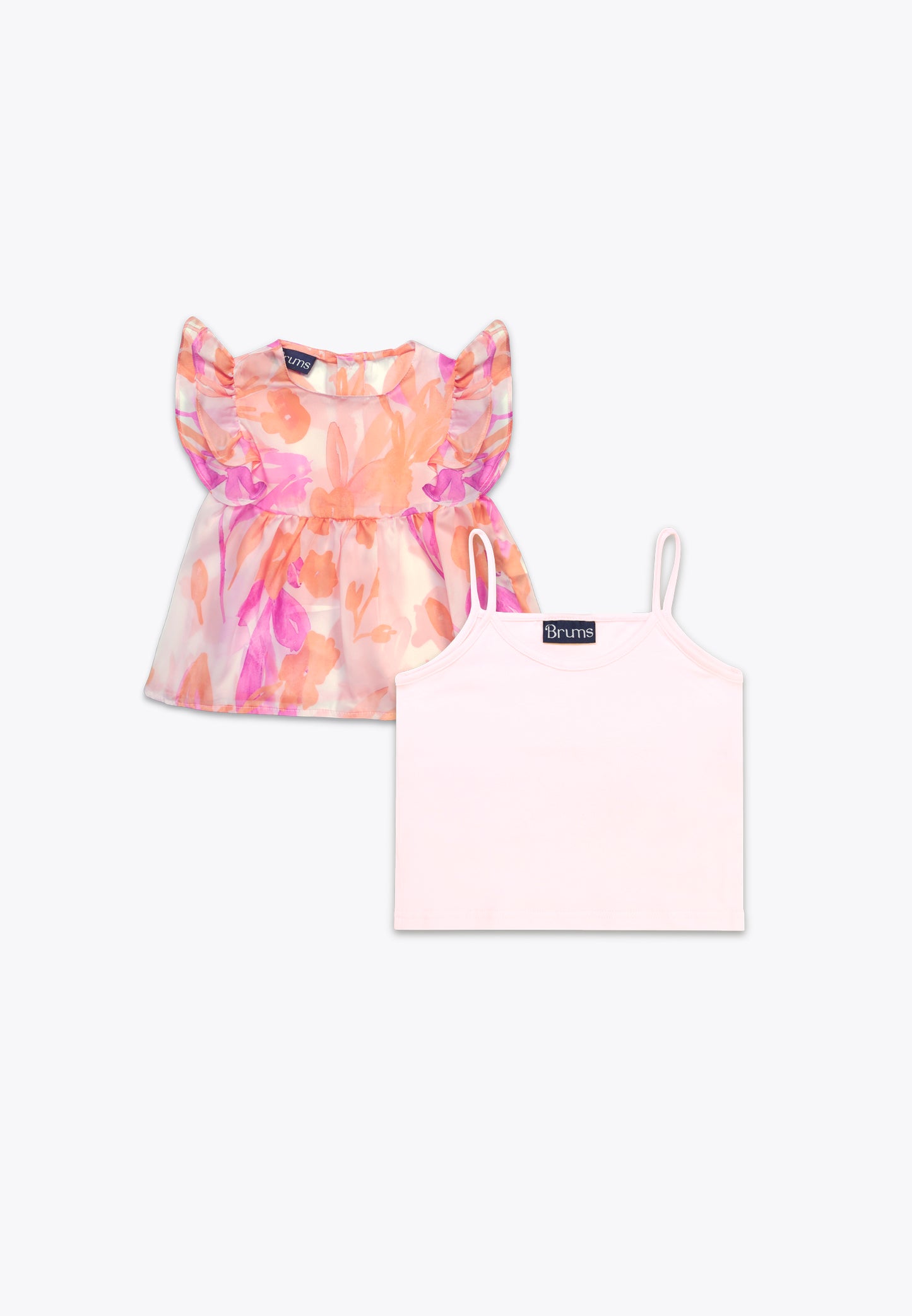 Patterned Satin Top with Tank Top