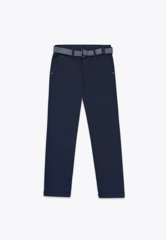 Pantalone con Cintura in Gabardine Elastico