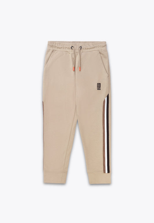Fleece Pants with Zip and Striped Ribbon