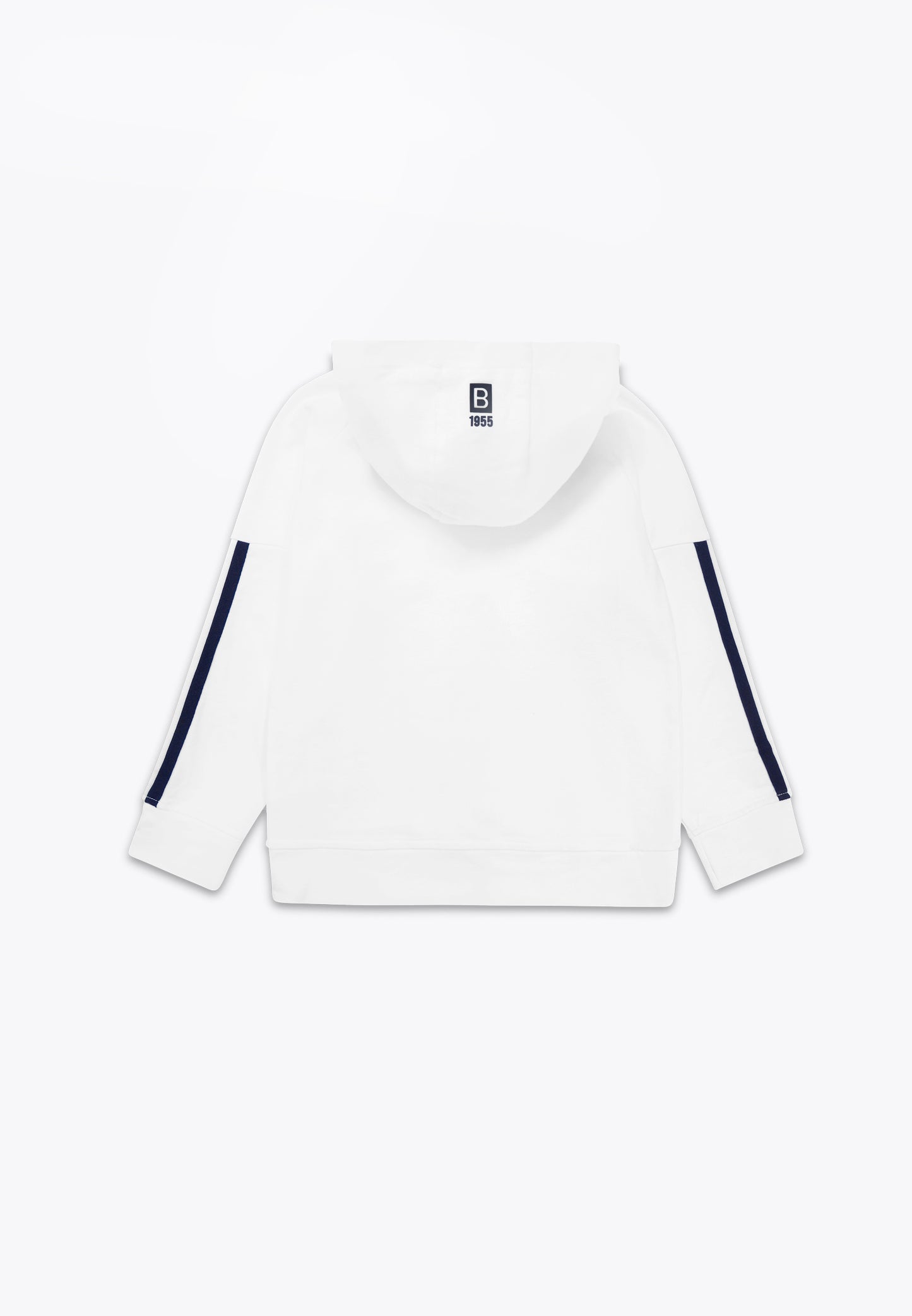 Full Zip Fleece Sweatshirt with Zip and Striped Ribbon
