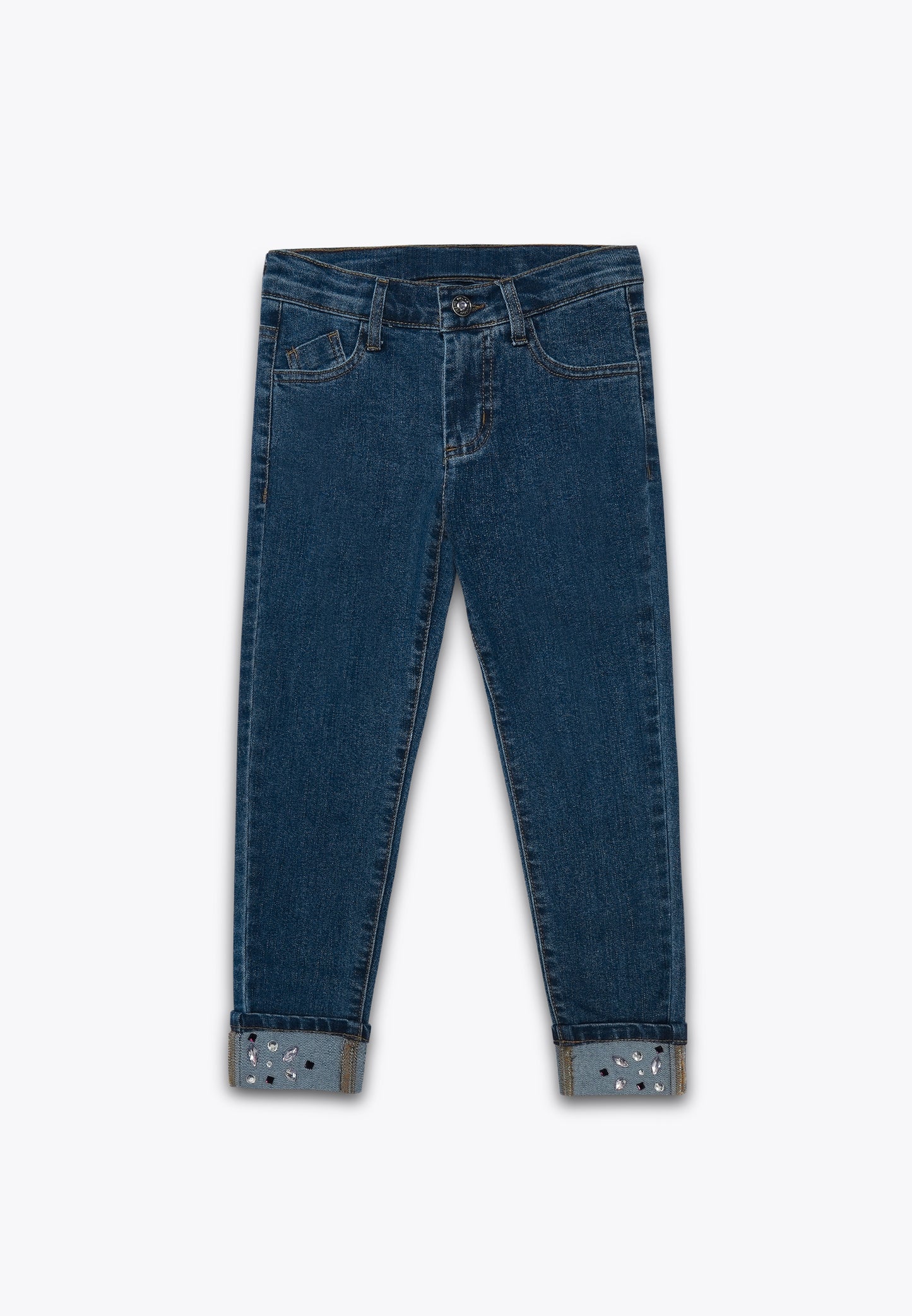 Pantalone in Denim Strech REPREVE con Applicazioni