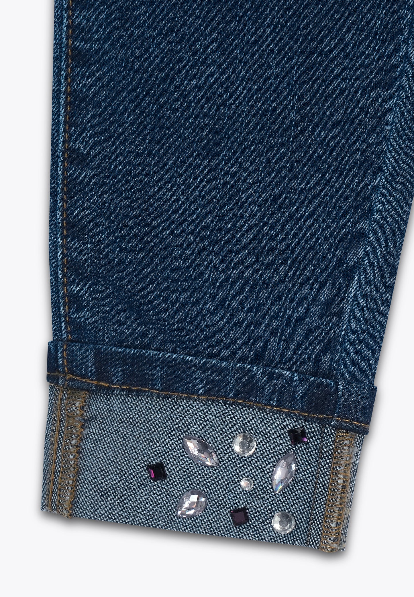 Pantalone in Denim Strech REPREVE con Applicazioni
