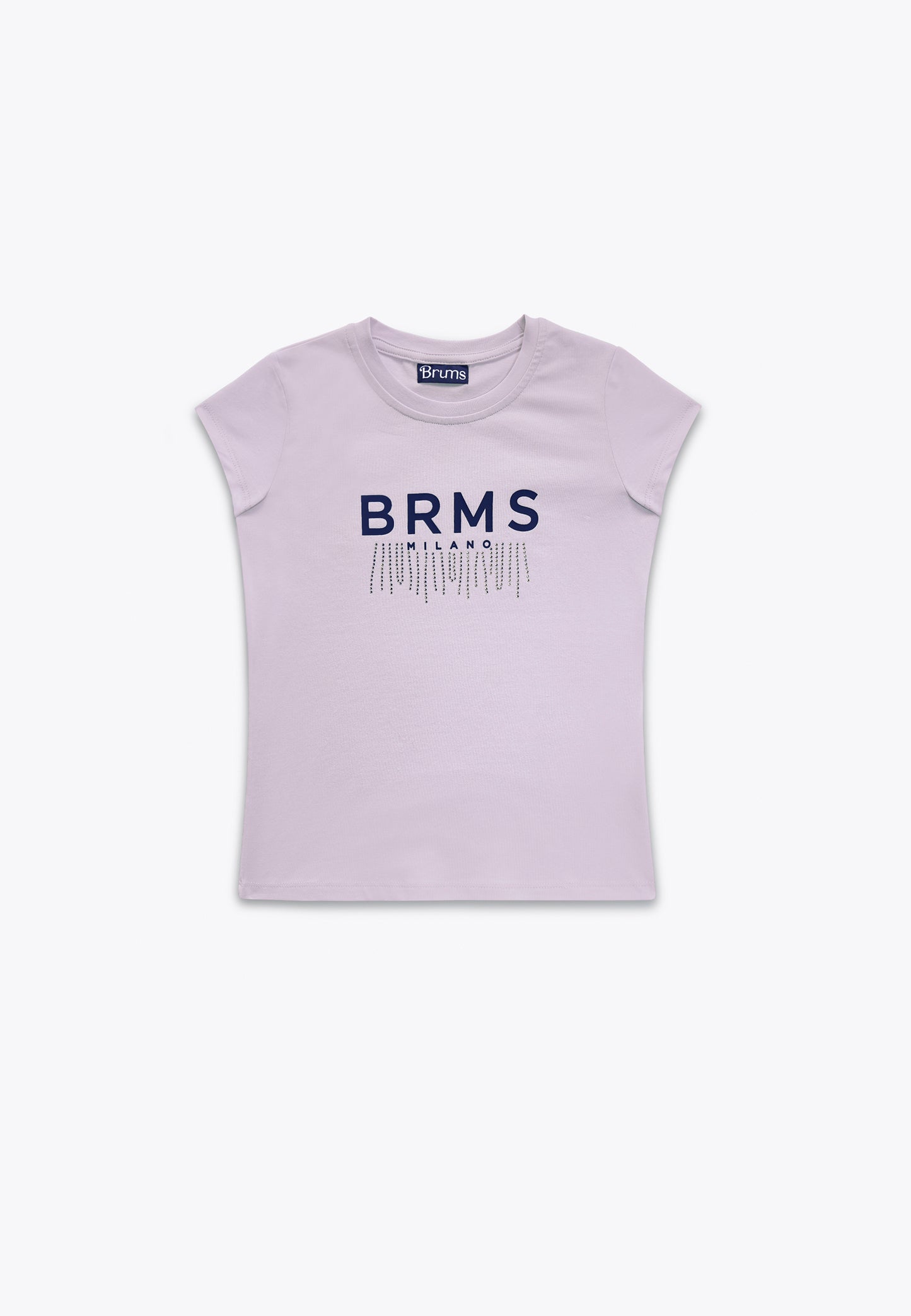 T-Shirt con Stampa e Applicazioni in Jersey Stretch