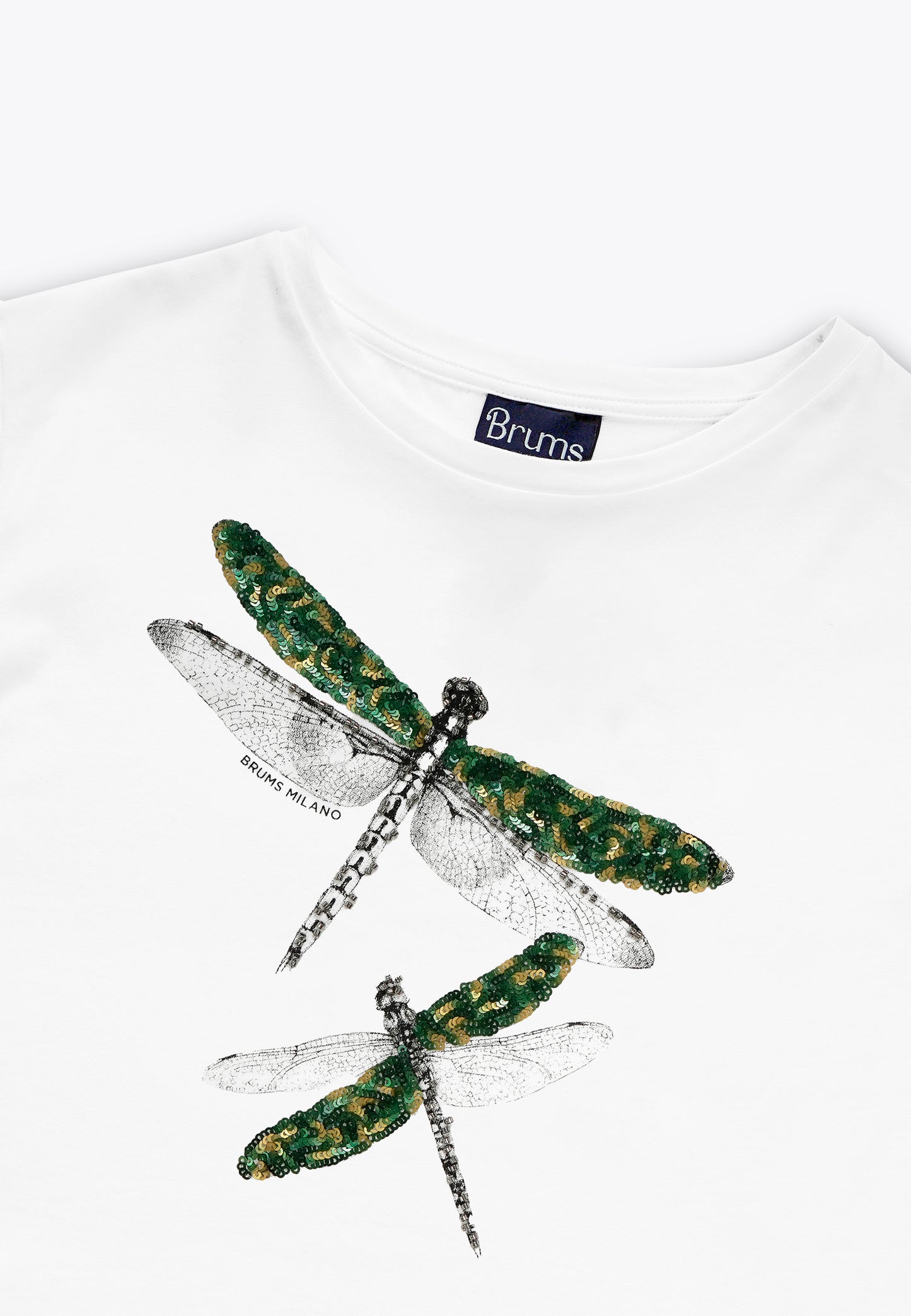 T-Shirt con Ricamo in Jersey Stretch BCI