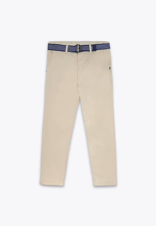 Elastic Gabardine Pants with Belt