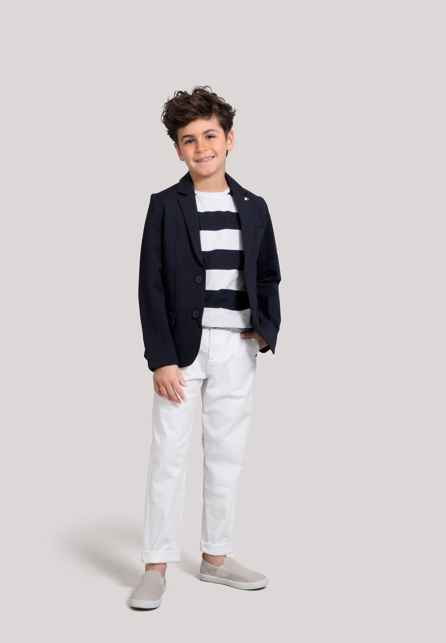 Pantalone con Cintura in Gabardine Elastico