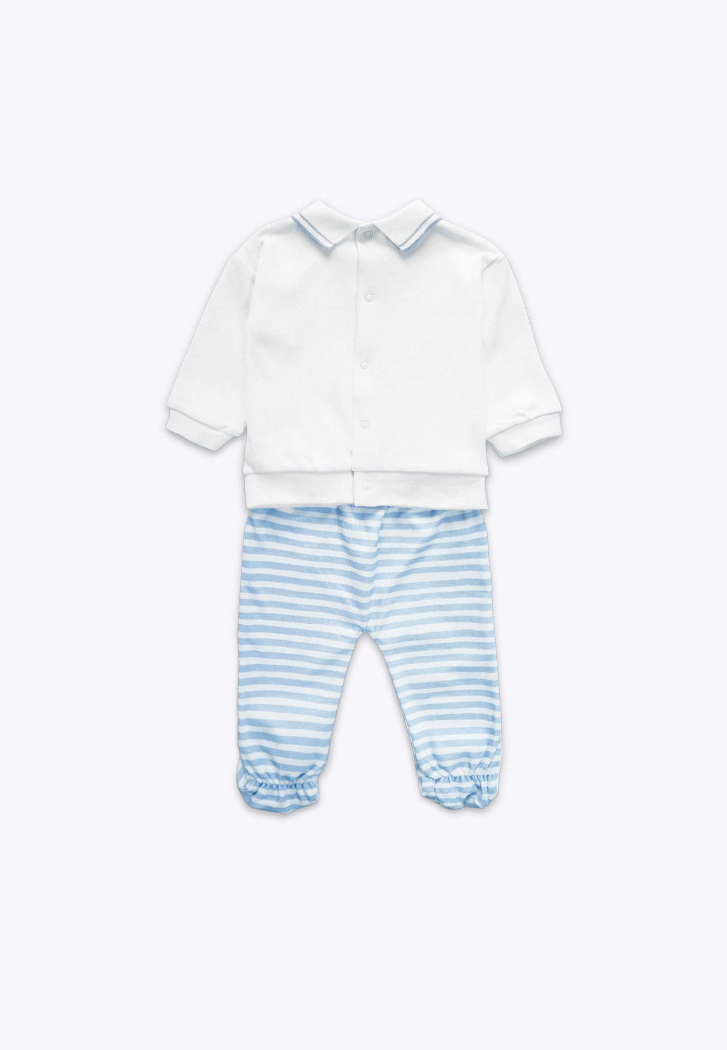 Two-Piece Light Interlock Set: Top and Footed Pants