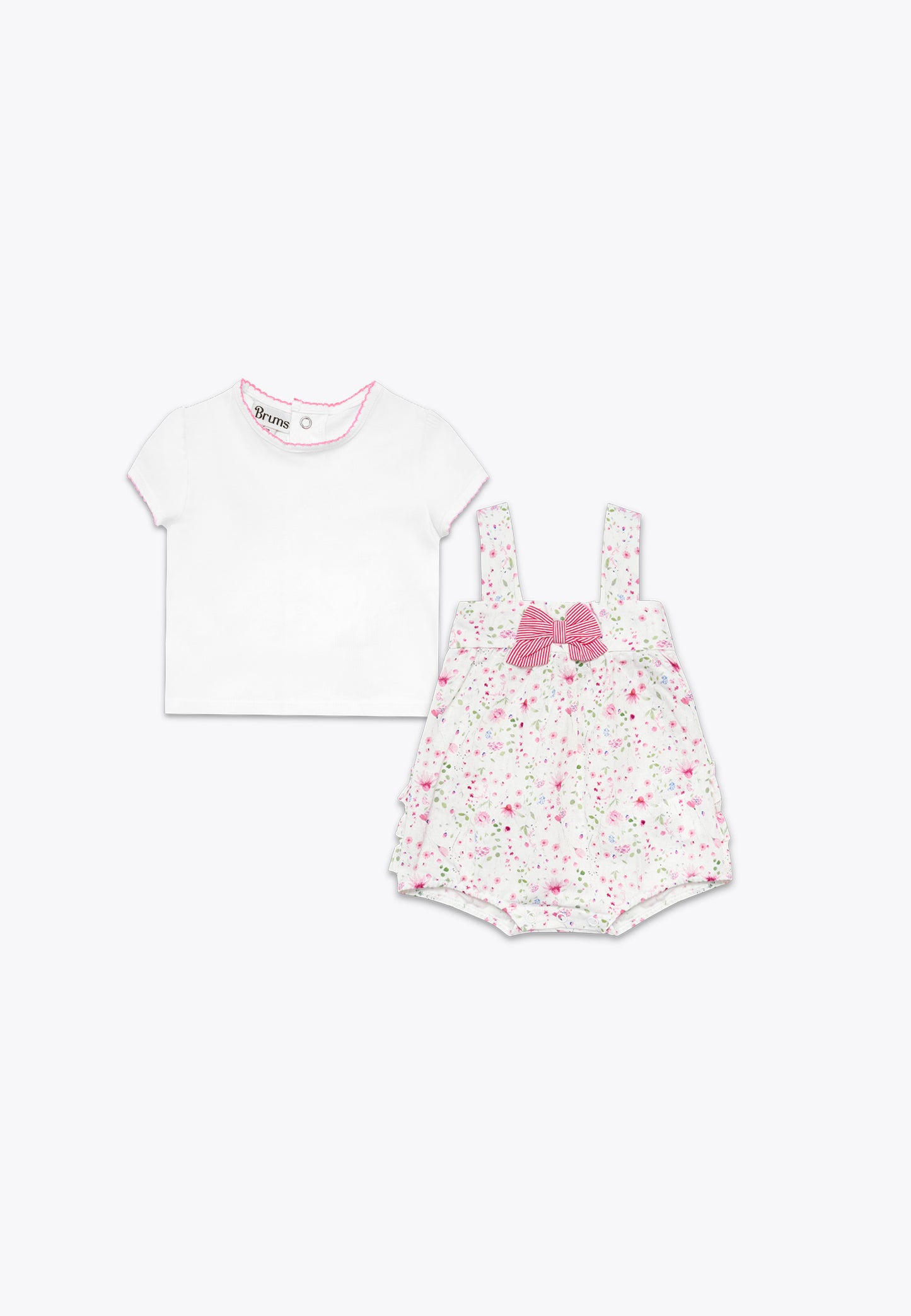 Completo 2 Pezzi in Lino e Cotone: T-Shirt e Salopette