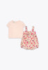 2-Piece Set in Linen and Cotton: T-Shirt and Overalls