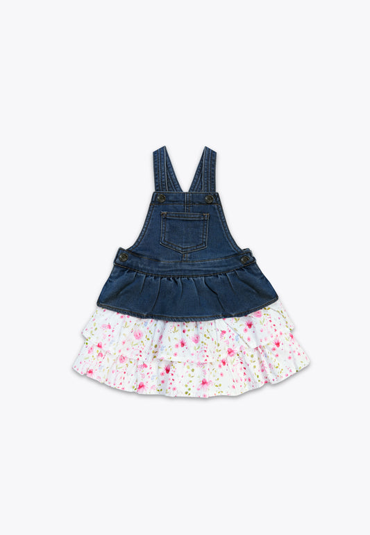 Scamiciato con Balze in Felpa Indigo