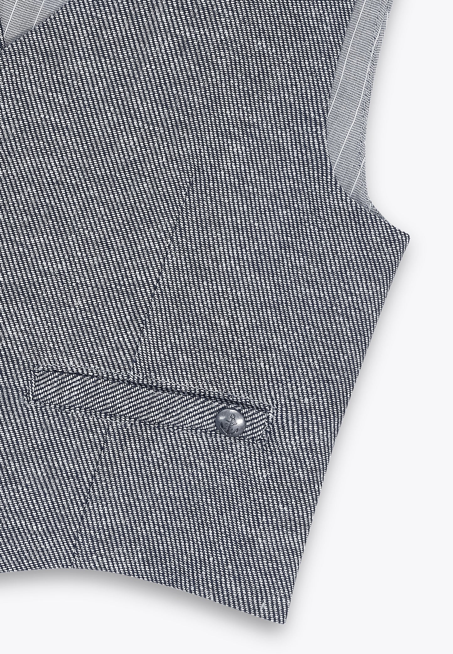 Yarn-Dyed Vest in Cotton and Linen