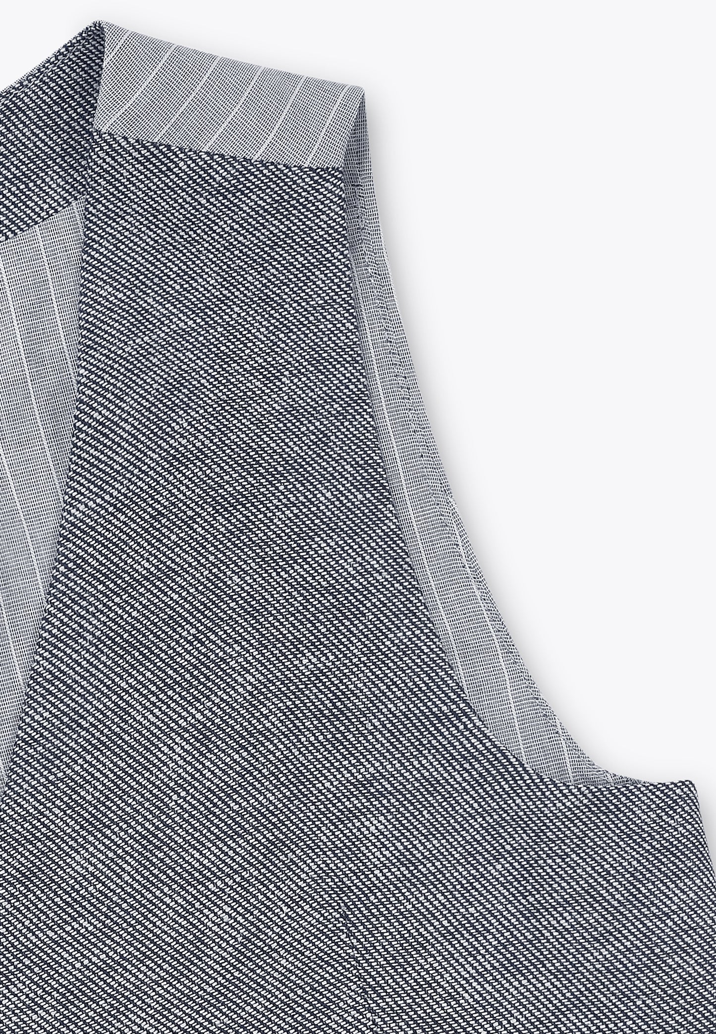 Yarn-Dyed Vest in Cotton and Linen