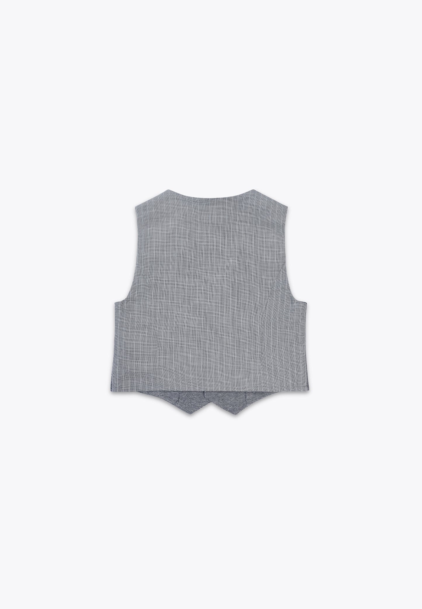 Yarn-Dyed Vest in Cotton and Linen