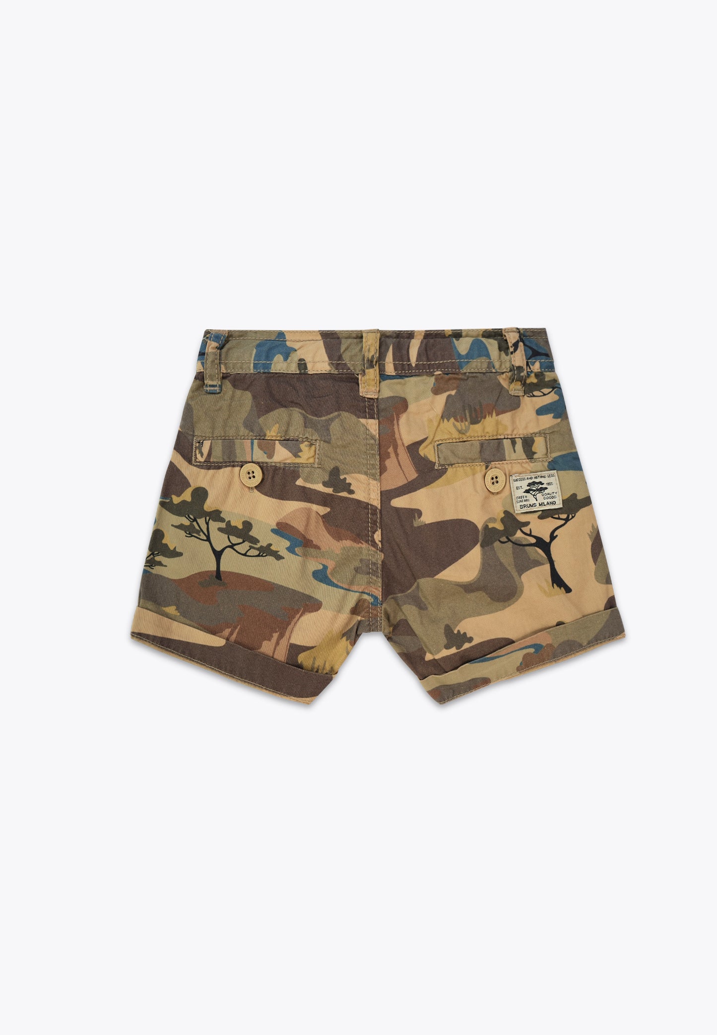 Lightweight Gabardine Shorts with Allover Print