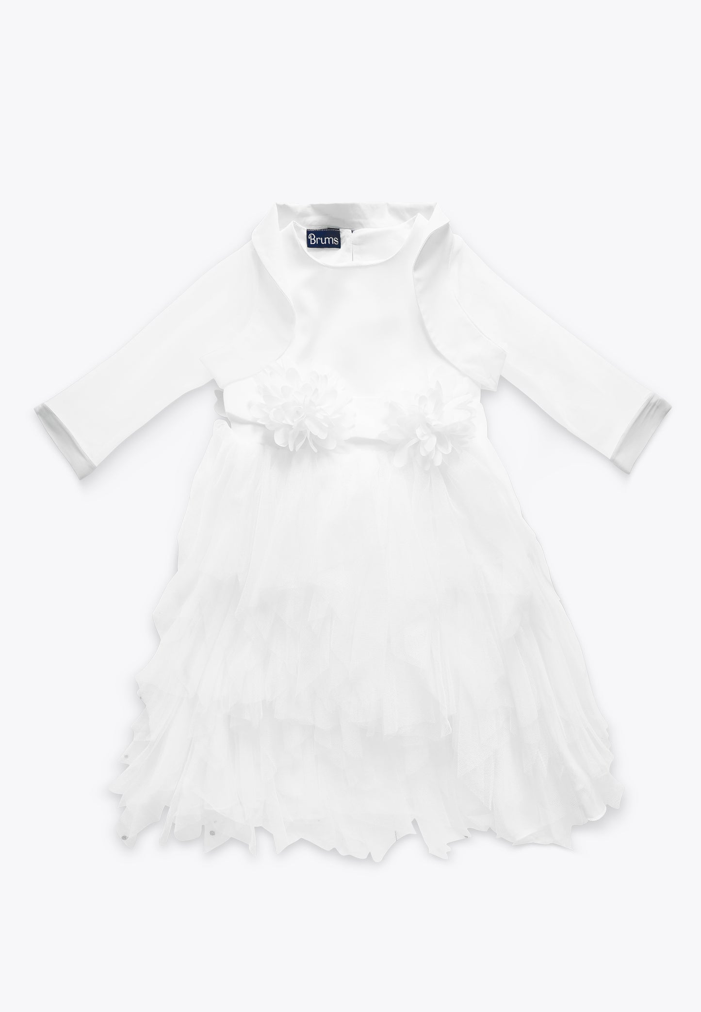 Abito con Coprispalle in Satin e Tulle