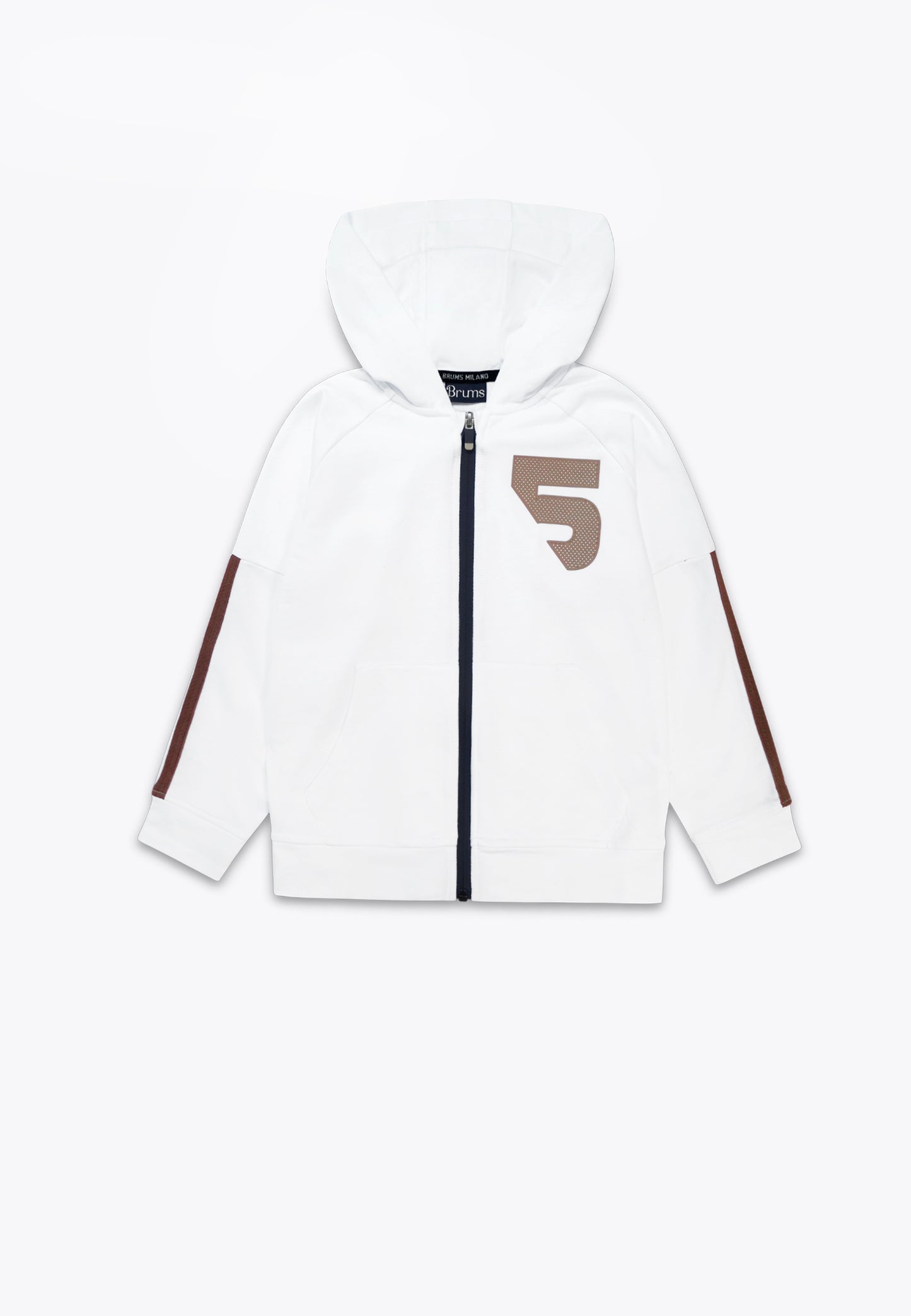 Felpa Full Zip in Felpina con Zip e Nastro Rigato