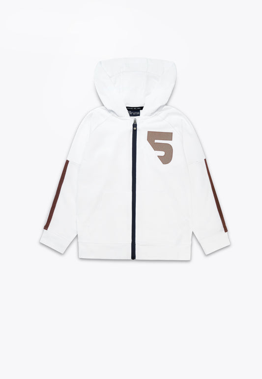Felpa Full Zip in Felpina con Zip e Nastro Rigato