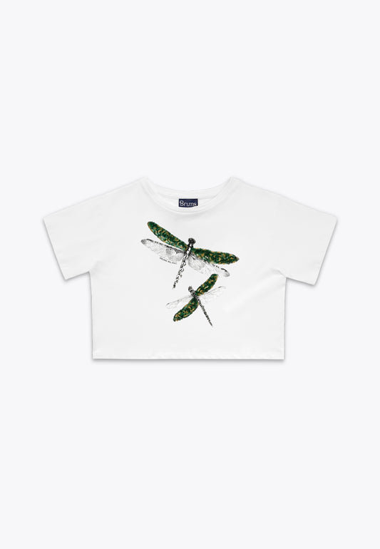 T-Shirt con Ricamo in Jersey Stretch BCI