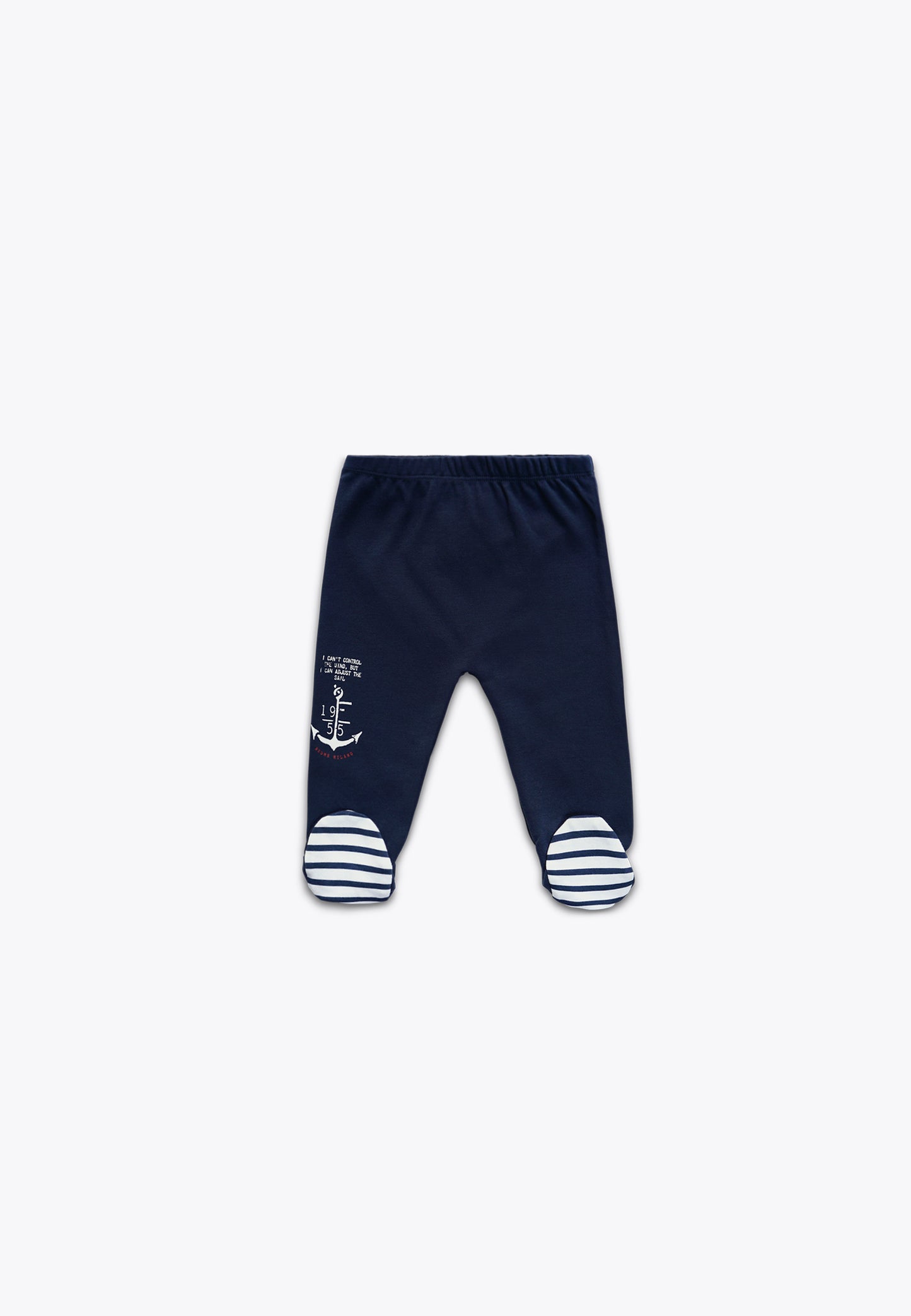 Two-Piece Light Interlock Set: Top and Footed Pants
 