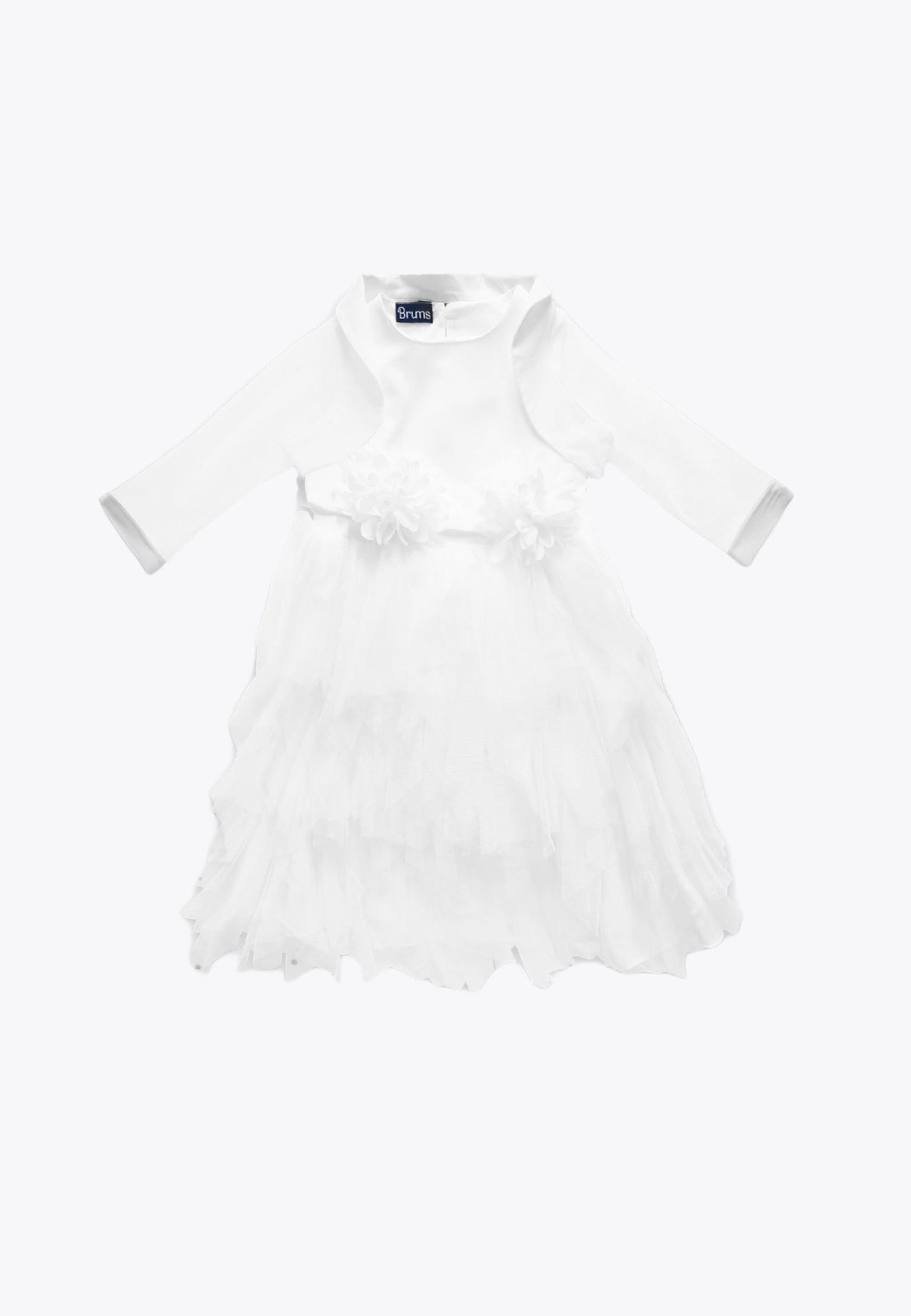 Abito con Coprispalle in Satin e Tulle