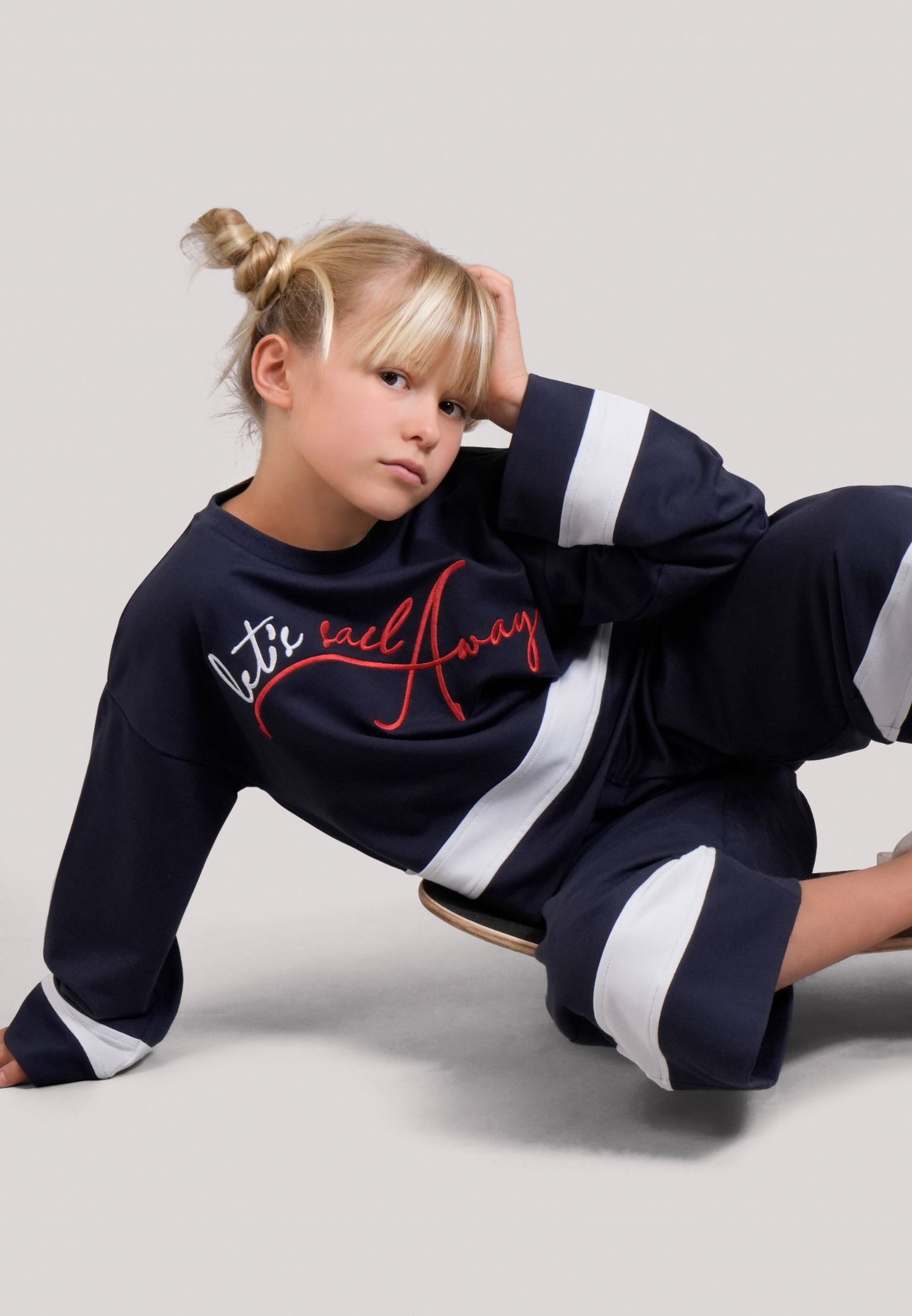 2-Pieced Set in Stretch Fleece: Top and Pants