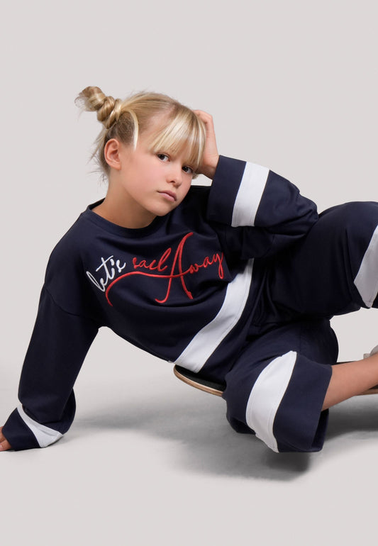 Completo 2 Pezzi in Felpina Stretch: Top e Pantalone